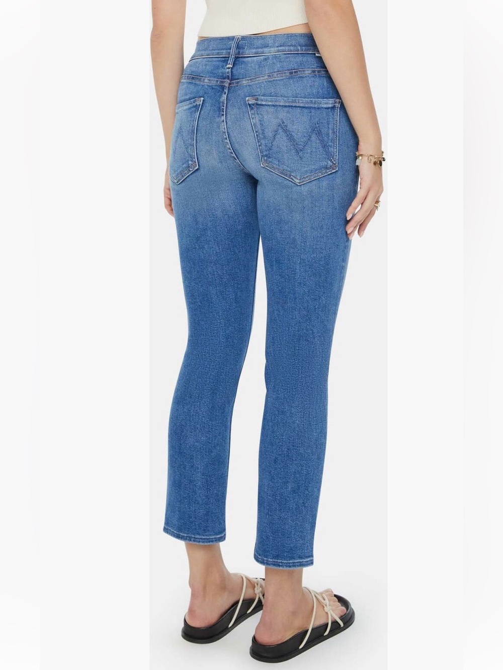 MOTHER The Dazzler Mid Rise Ankle
Straight Leg Jeans